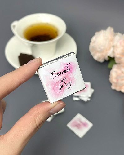 Шокоплитка 5 гр. с логотипом 12% какао