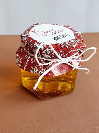 Мёд с логотипом 150 гр. “в шапочке” (вкусы в ассортименте)