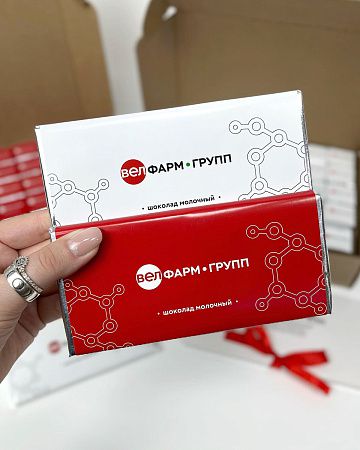 Шоколад с логотипом 90 г темный 60% какао. Премиум Бельгия (Бумажная этикетка)