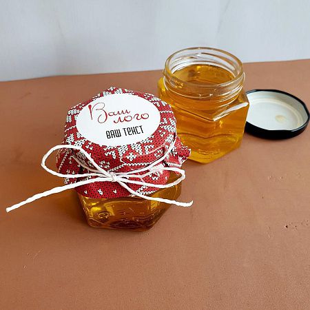 Мёд с логотипом 150 гр. “в шапочке” (вкусы в ассортименте)